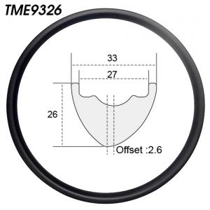 TME9326 asymmetric carbon mtb bike rims 29er 33mm wide 26mm deep 